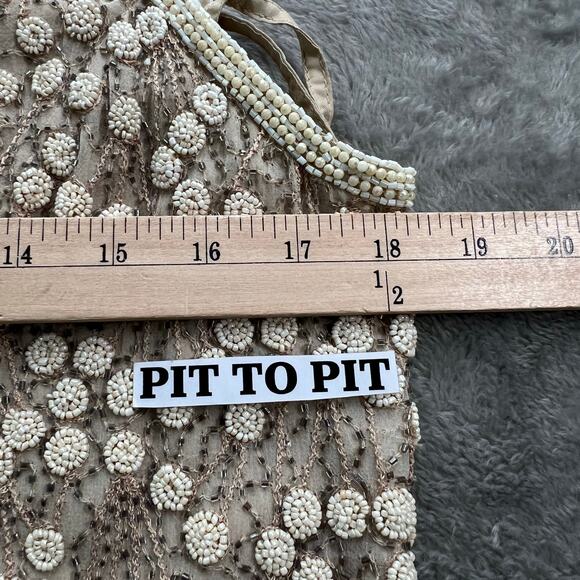 ADRIANNA PAPELL OCCASIONS 100% Silk Beaded Sleeveless Formal Top Size 12 - Picture 8 of 10